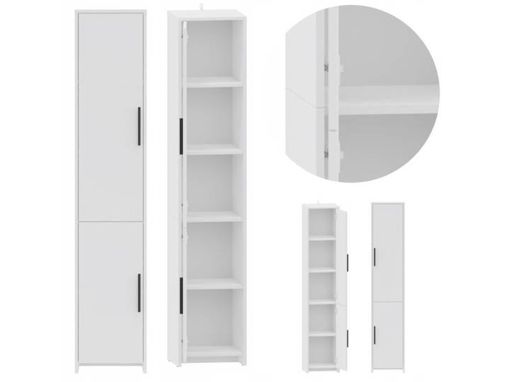 Armoire de Bureau - Meuble de rangement Style contemporain - Blanc - 36x35.9x183.5 cm