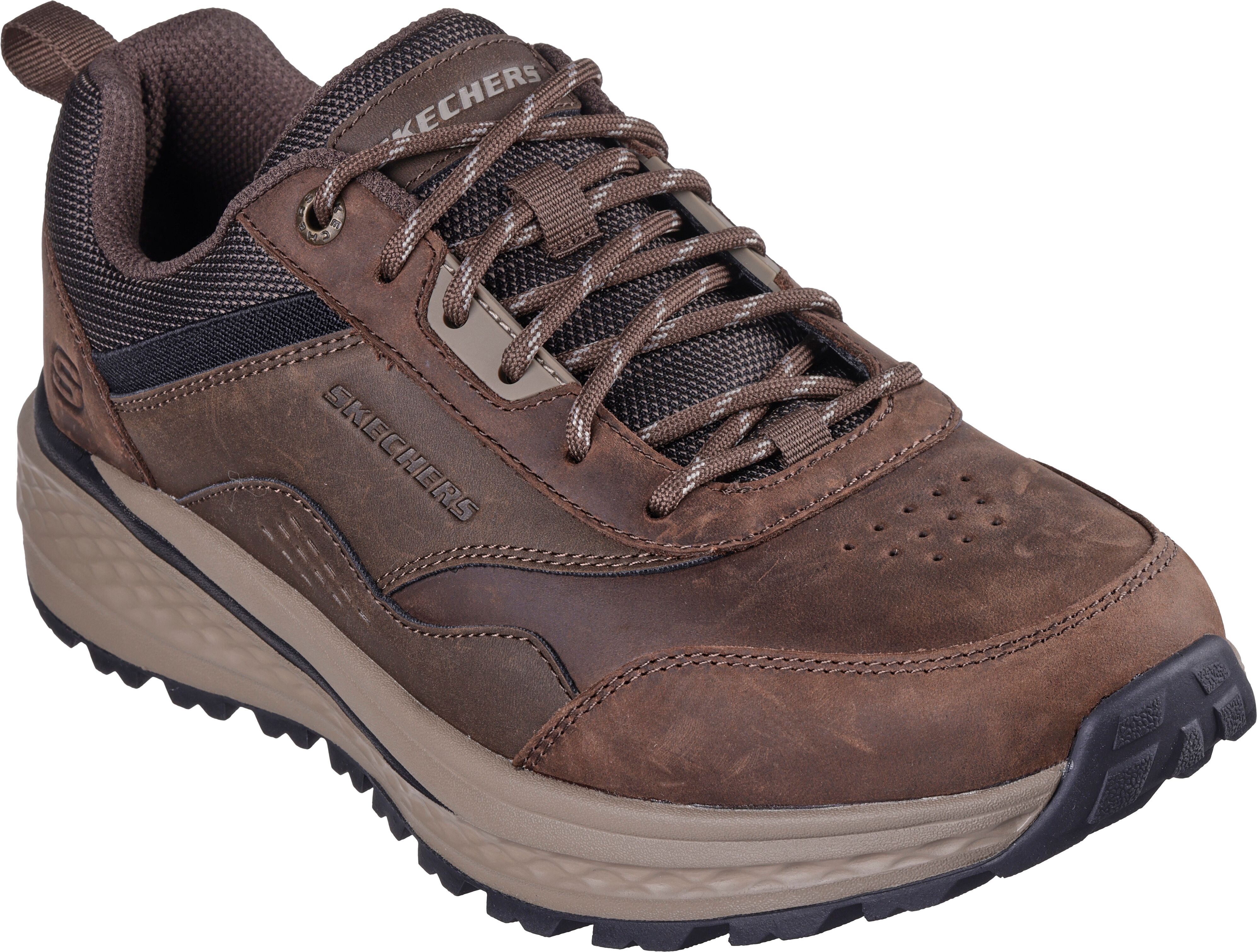 Sneaker SKECHERS "SLADE ULTRA-PERALTO", Herren, Gr. 43, Textil, braun, Leder, Schuhe Sneaker, Freizeitschuh, Schnürschuh mit bequemer Goga Mat Arch Technologie braun 43, Textil