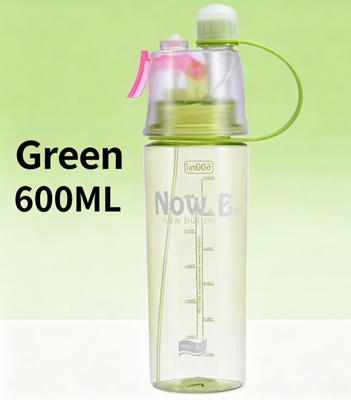 Universal Stock Spray Water Bottle With Straw Portable Misting Sports Water Bottle For Gym, Travel & Summer Hydration green
