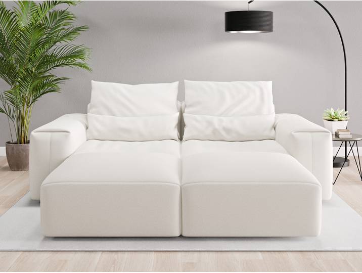 Loveseat Denver - Beige/Braun (Cremeweiß) - Softwolle