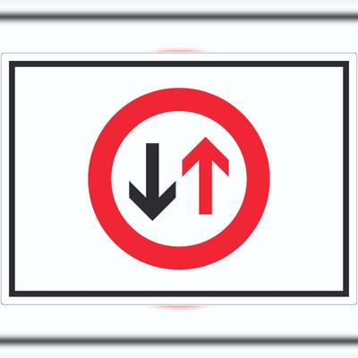 HB-Druck Aufkleber Verkehrszeichen 208 Gegenverkehr Symbol A3 (297x420mm)