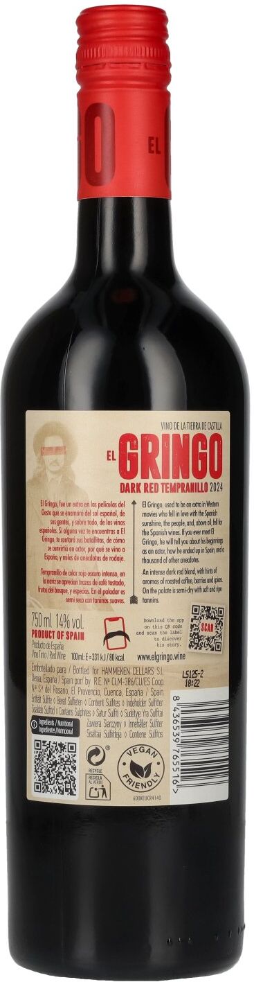 Hammeken Cellars EL GRINGO Dark Red Tempranillo 2024 14% Vol. 0,75l
