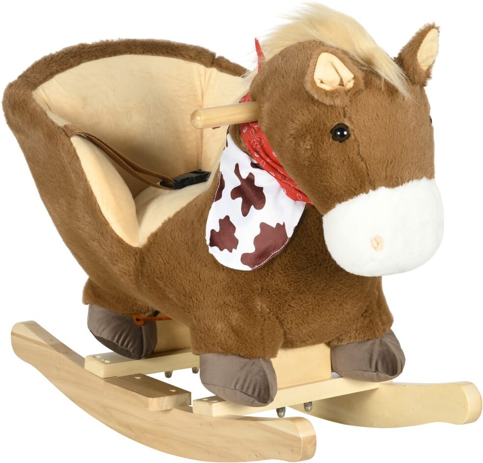 Homcom Caballito balancín infantil 60x33x50 cm café