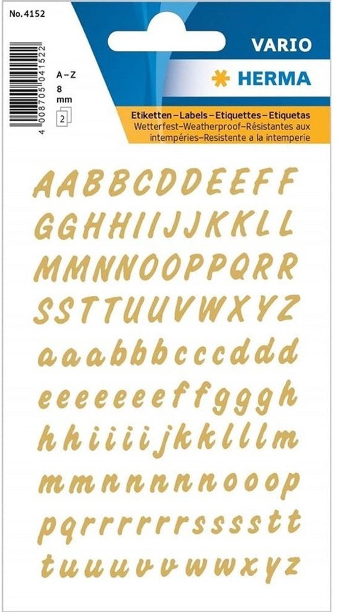 Alfabet Stickers Zelfklevend A-Z, Weerbestendige Folie Etiketten - 2 Vellen