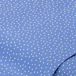 Baumwollstoff Punkte "Lena", blau/weiß