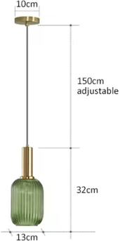 Uplift Curations Retro Colorful Glass Pendant Lights Creative LED E27 Hanging Lighting For Living Room And Bedroom g green 4.72 In