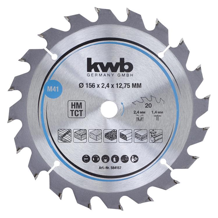 kwb Kreissägeblatt HM Mittel Ø 156x12,75 Z20 (584157)