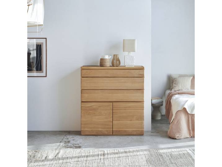 Hochkommode aus massivem Teakholz Nino - Natur - Teak