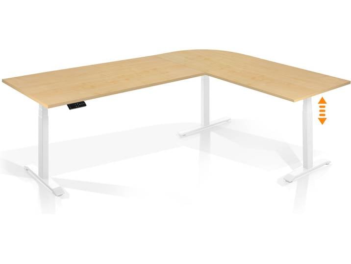 OFFICE ONE elektrisch höhenverstellbarer Eckschreibtisch mit