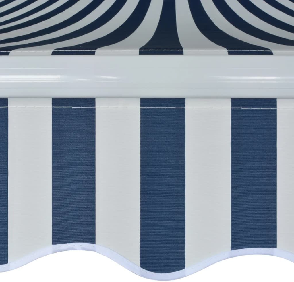 vidaXL Auvent pliant à manipulation manuelle 500 cm Bleu et blanc
