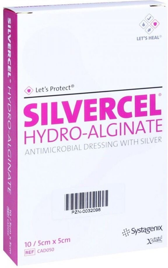 Silvercel Hydroalginat Verband 5x5cm 10stk