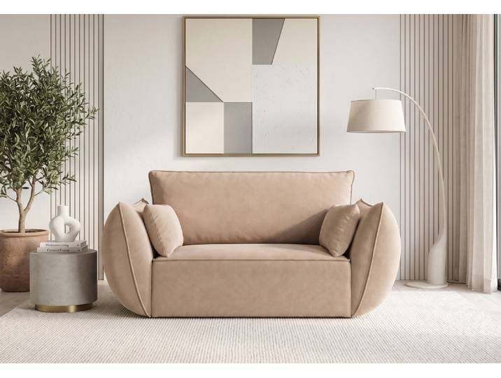 Designer Sessel Nuvola in Samt - Sand - Samt - Luxusbetten24
