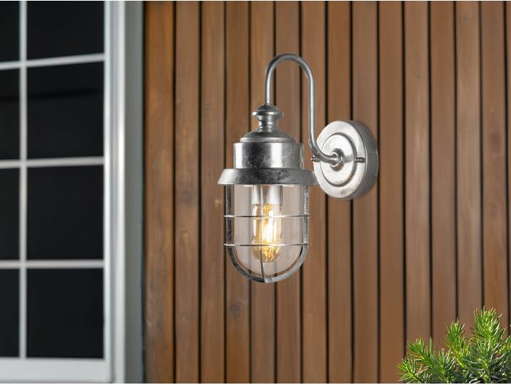 Konstsmide Wandleuchte Cerignola Wandl. E27 galvanisiert klares Glas