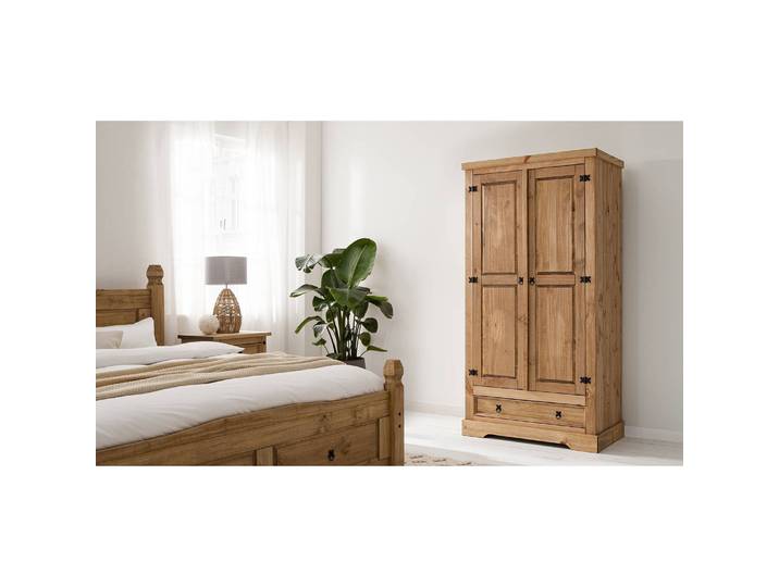 Armoire angulaire 101cm Beige/Marron/Epicéa naturel