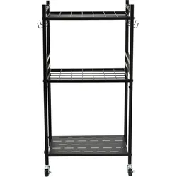 Maclean, Mobiler Ständer / Rollwagen für Gartengeräte, schwarz, Masse 43 x 30 x 79 cm, max. 20 kg, MC-138 (1x)