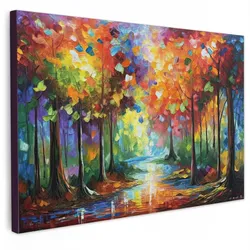 LEINWANDBILD Landschaft - Wald - Farben - Natur Groß 140x90 cm