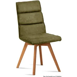 ESSZIMMERSTUHL (8er-Set) Dixie 47x92x60 Eiche geölt/Olivgrün
