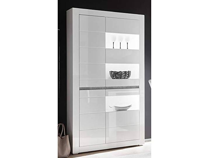 Vitrine im modernen Design in weiß Hochglanz inkl. LED Breite: 100cm