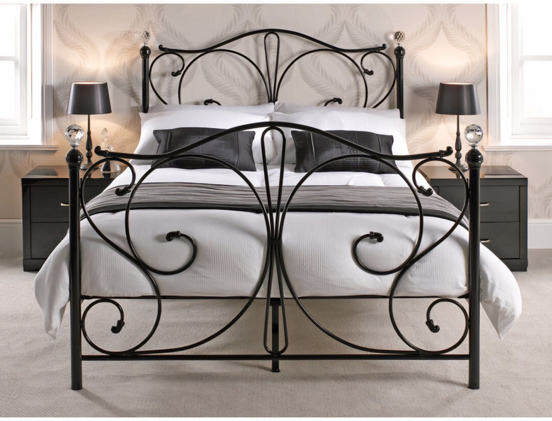 Marlow Home Co. Alizah UK Double - DE 135 X 190 Cm Bed Black