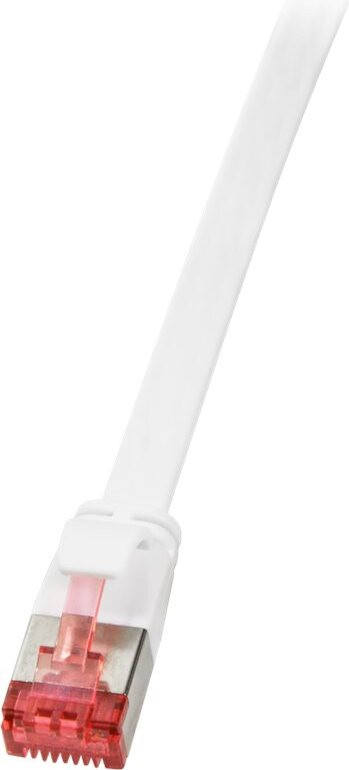 LogiLink CAT 6A SlimLine plat netwerkkabel, afgeschermd (PIMF), wit, 20 meter