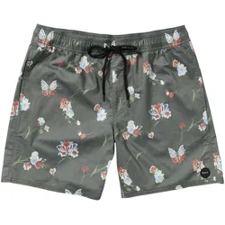 RVCA BARNES ELASTIC 17 Boardshort 2025 black floral print - XL
