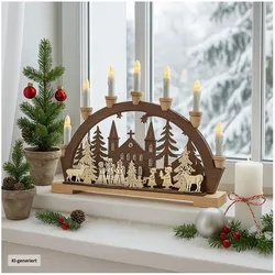 HTI-Living, Weihnachtsbeleuchtung, Leuchtbogen Sternensinger vor der Kirche