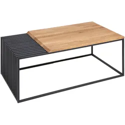 riess-ambiente Couchtisch ARCHITECTURE - 100cm Eiche geölt schwarzes Metallgestell Massivholz