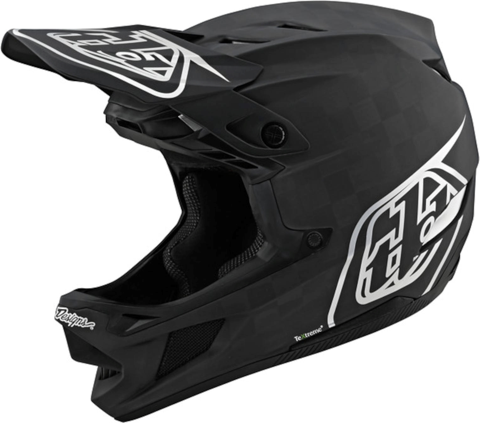Troy Lee Designs Fullface Helm D4 Carbon , Stealth - Schwarz Silber, XXL