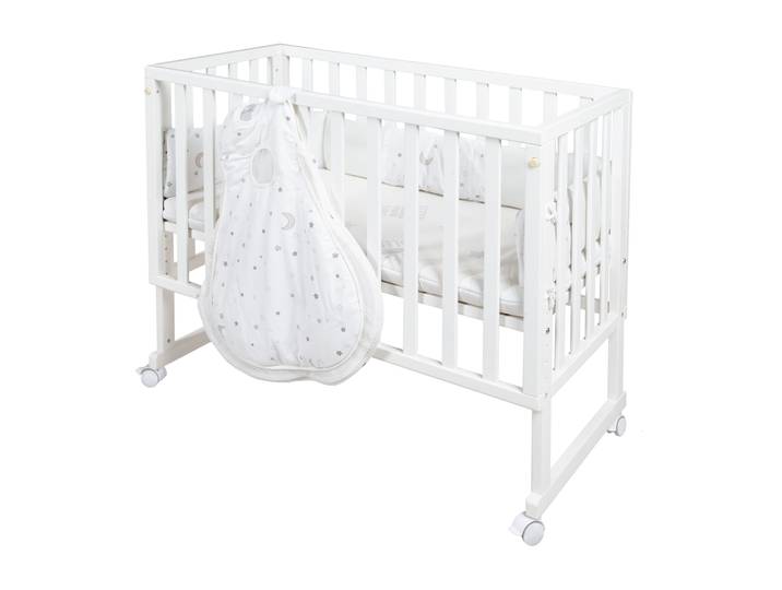Stubenbett 'safe asleep®' 3 in 1, 'Sternenzauber', Beistellbett weiß, Babybett & Bank, inkl. Zubehör
