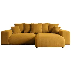 ECKSOFA Ottomane rechts ESKAR-L 266x176x72 Currygelb Cord