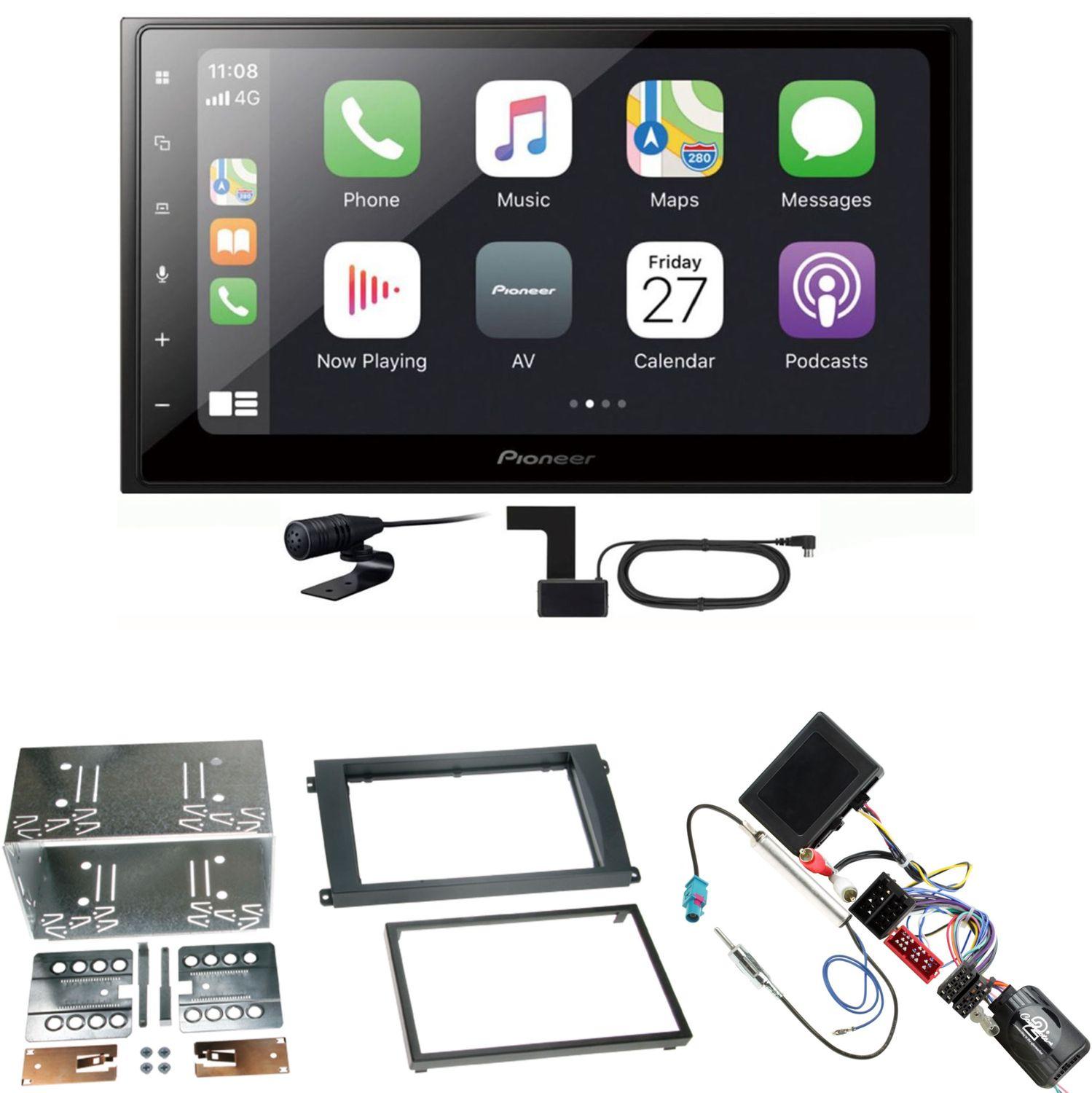 Pioneer SPH-DA250DAB CarPlay Android Auto Einbauset für Porsche Cayenne bis 2006