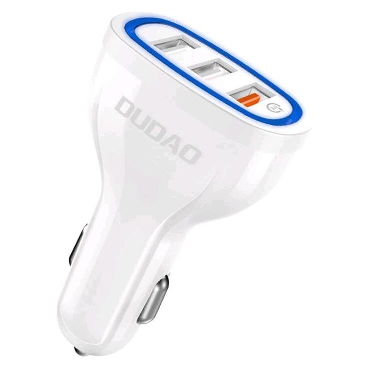 Dudao Car Charger Quick Charge Quick Charge 3.0 QC3.0 2.4A 18W 3x USB white (R7S white) (Dudao Car Charger R7S White)