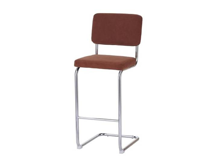BAÏTA 2er Set Sitzhocker Jack aus Cord Terracotta mit Metallfüßen