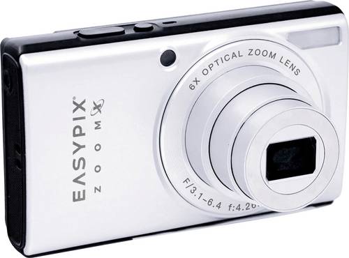 Easypix ZOOMX VX1372 Digitalkamera Opt. Zoom: 6 x Silber, Schwarz inkl. Tasche WiFi