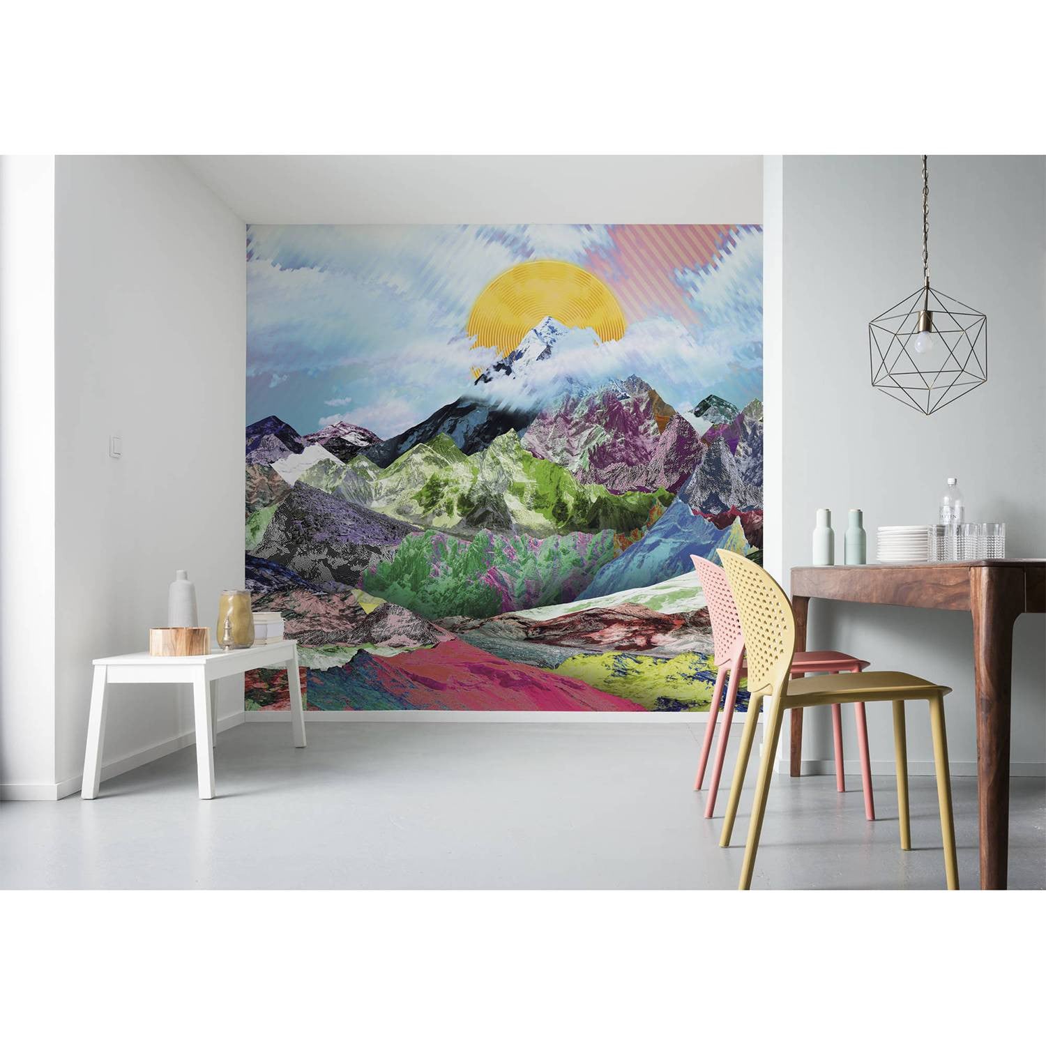 home24 Fotobehang Mountain Top Mural Textiel 300cm