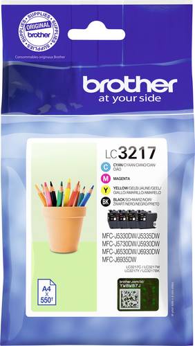 Brother Druckerpatrone LC3217 Original Kombi-Pack Schwarz, Cyan, Magenta, Gelb LC3217VAL