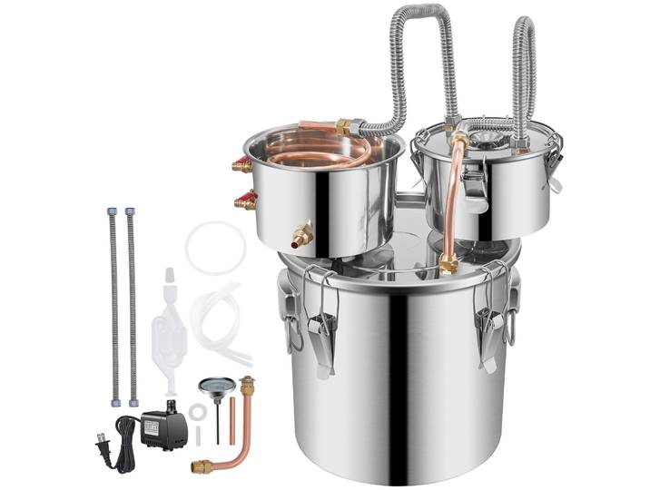 Succebuy 12/30L distillateur de brassage d'alcool bricolage appareil Moonshine acier inoxydable encore whisky bière Brandy appareil ménager