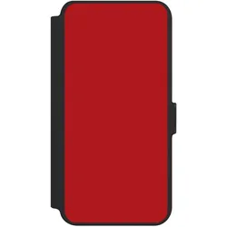 Nivocase Klapphülle für Samsung Galaxy S25+ Handyhülle aus Kunst Leder NIVOflip schwarz Farbe Rot einfarbig (Samsung Galaxy S25+), Smartphone Hülle, Rot, Schwarz
