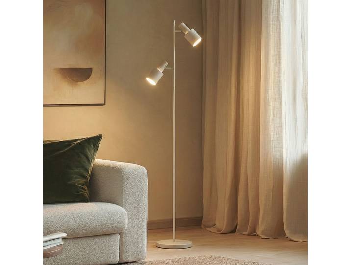 Ovelia Lampadaire Beige - Lindby - Bureau / espaces de travail - Moderne - Métal - Multi-ampoules