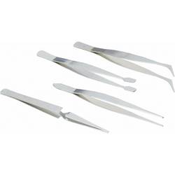 Brüder Mannesmann M 615 Pinzetten-Set 4teilig Hackenspitze, Spitz, Trapez, Flach-rund 110 mm M  615