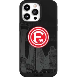 Nivocase Handyhülle für Apple iPhone 14 Pro Max Hülle NIVOpure Case Schwarz Fortuna Düsseldorf Logo (Apple iPhone 14 Pro Max), Smartphone Hülle, Schwarz