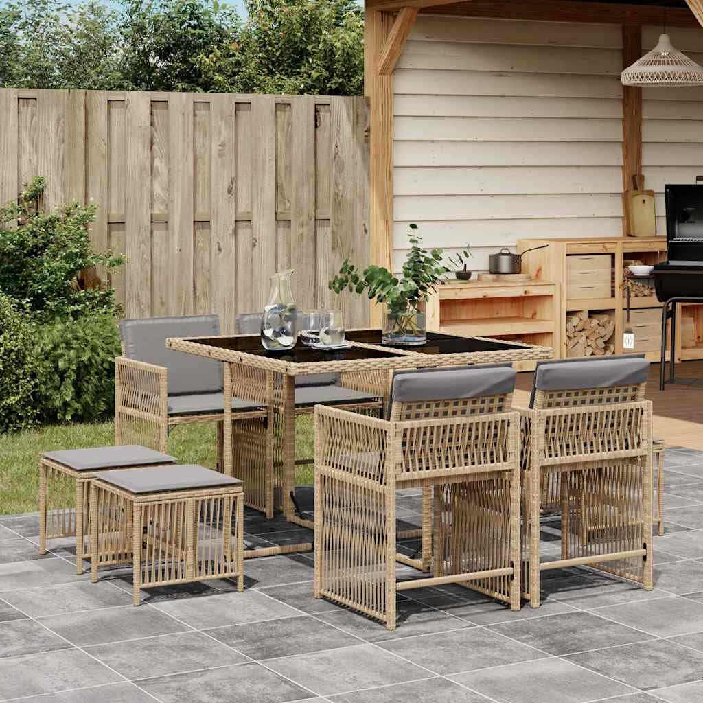 Highland Dunes Patio Dining Set Table, Mix Beige/Grey