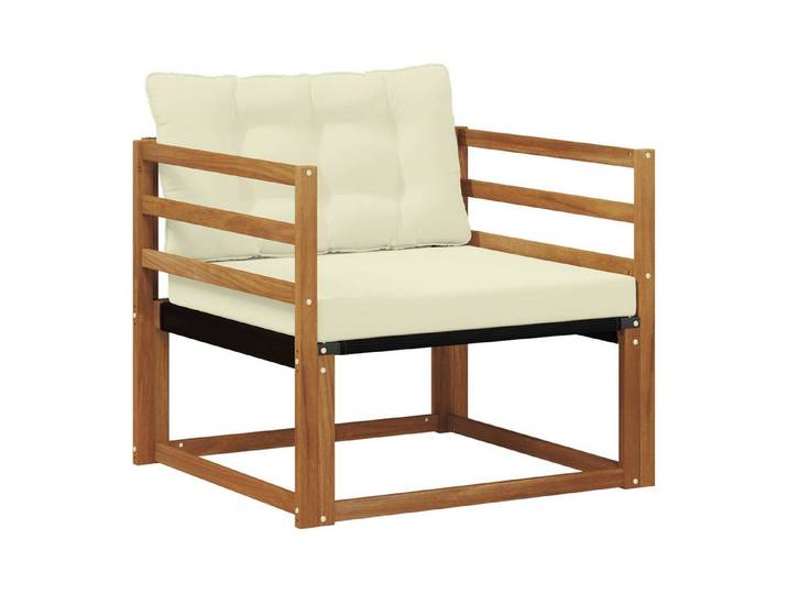 vidaXL Sofaelement Outdoor-Sofagarnitur Massives nholz und Textilene Natur (1 St)