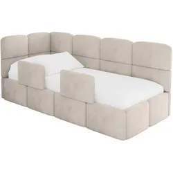 EINZELLBETT Jugendbett mit Bettkasten, Rechts - KIVY 100x200 Beige