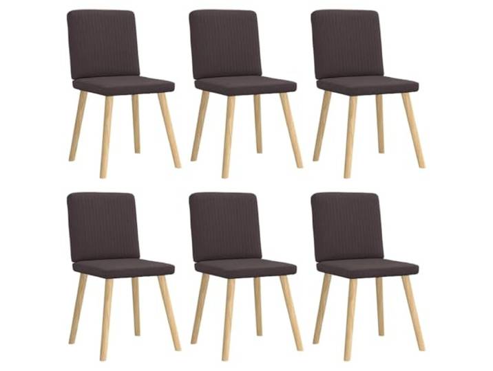 NLQMSU Esszimmerstühle, dunkelbraun, Stoff, 6 Stück Atmungsaktives und langlebiges Gewebe, Rahmen aus Metall und Holz, dicker Schaumstoff, bequemer Sitz, Esszimmer, Wohnzimmer