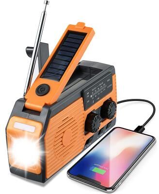 LightInthebox Portable Emergency Solar Power Radio Hand Crank Charging AM/FM Weather Radio Led Reading Flashlight Bank Phone Charger
