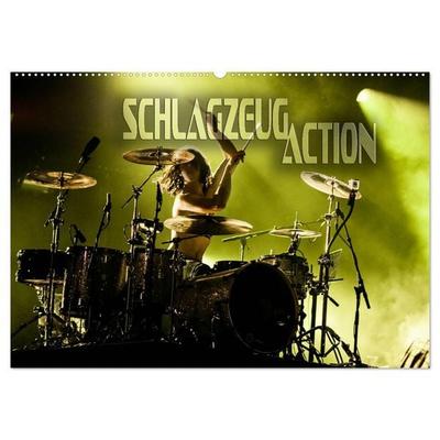 Schlagzeug Action (Wandkalender 2026 DIN A2 quer), CALVENDO Monatskalender