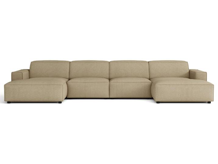 Selsey Sellmo - Ensemble de canapé\, tissu velours\, couleur beige foncé\, 368 cm