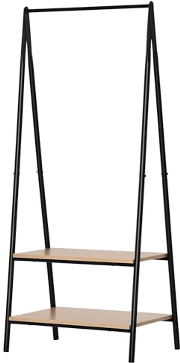 Multifunctioneel kledingrek met schoenenrek in metaal en hout