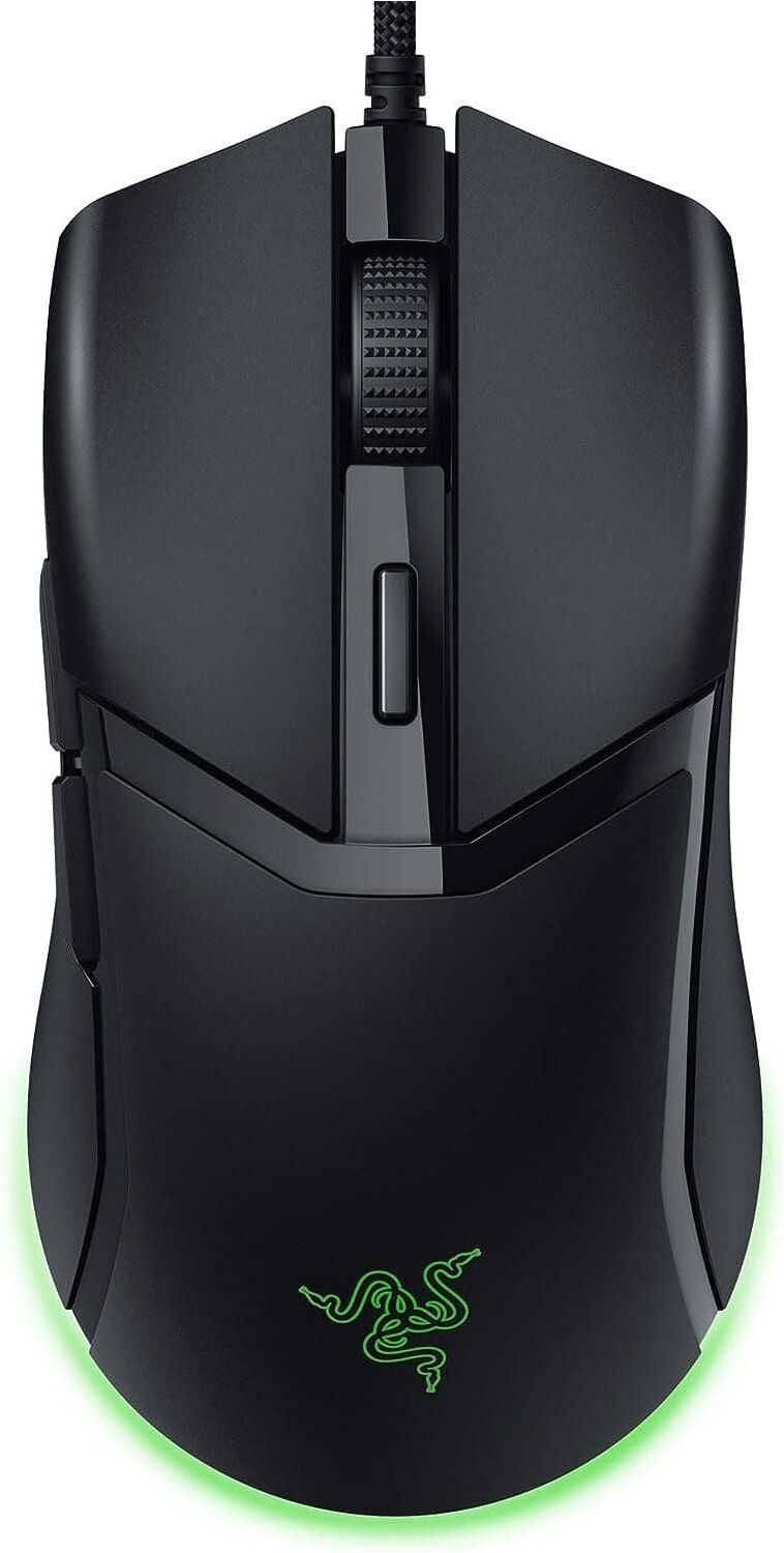 Razer Cobra Lightweight Wired Gaming Mouse, 57g, Chroma RGB Lighting, Optical Mouse Switches Gen-3, Precise Sensor Adjustments - Black, New